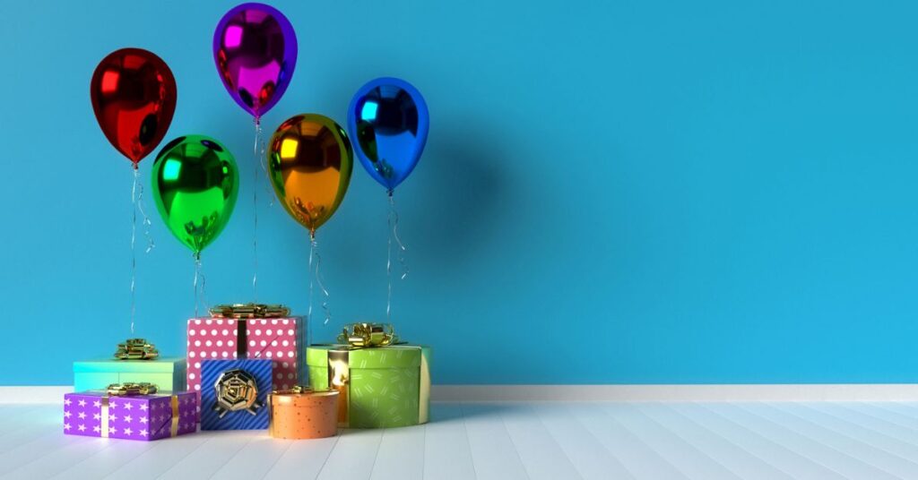 Fødselsdagsgaver med balloner